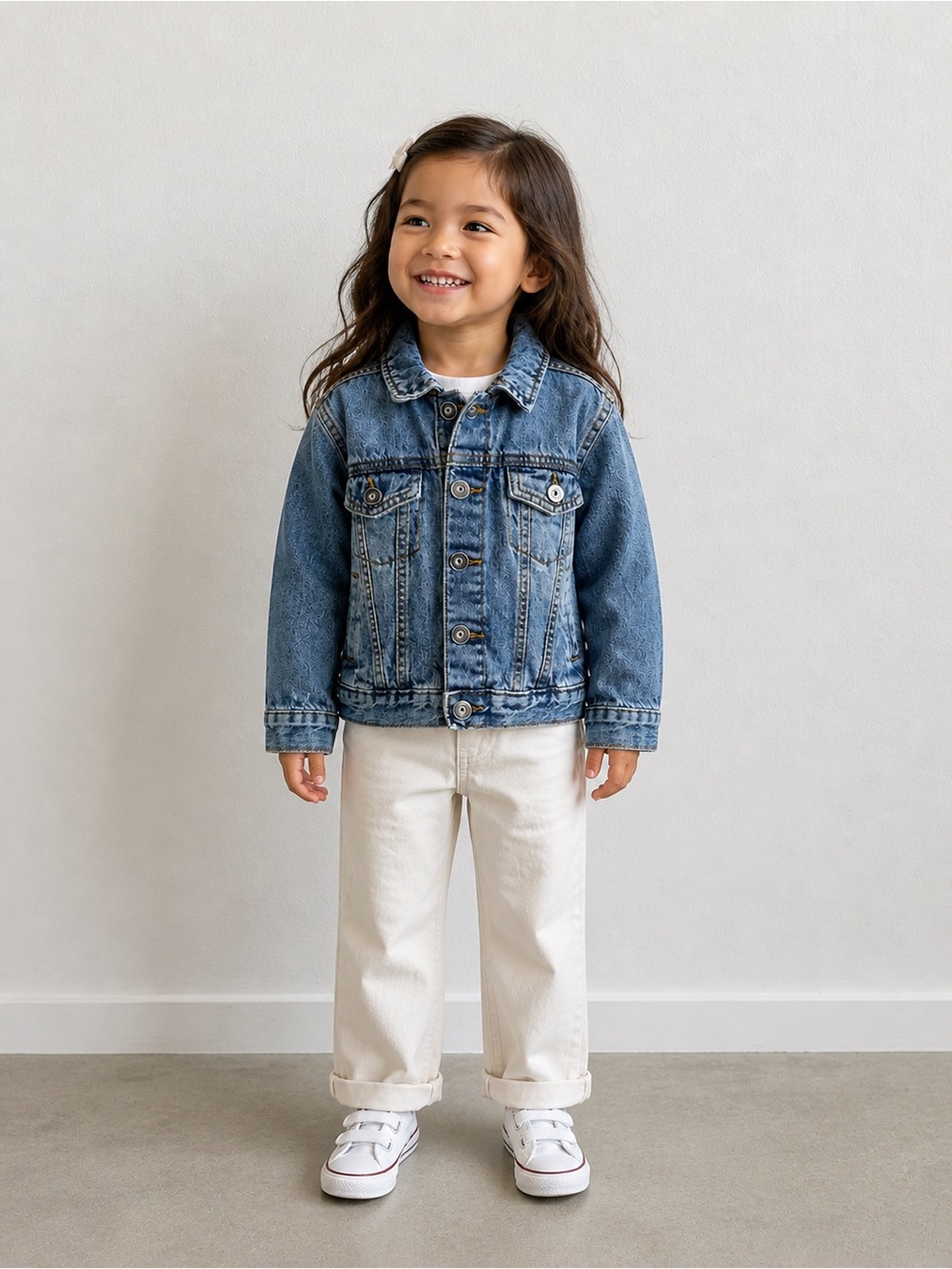 Children's Place Girls Denim Jacket Size 4 Blue‎ Classic Trucker